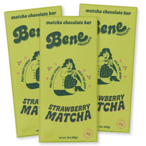 Bene Strawberry Matcha Choc bar fancy
